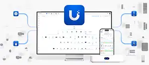 Plan de réseau type : switch PoE, bornes Wi-Fi et caméras Ubiquiti pour entreprise